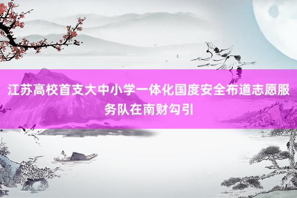 江苏高校首支大中小学一体化国度安全布道志愿服务队在南财勾引