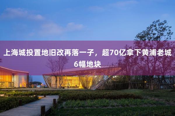 上海城投置地旧改再落一子，超70亿拿下黄浦老城6幅地块